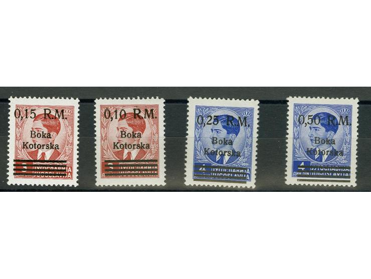 1944, Freimarken 0,10-0,50 RM., 0,15 RM mit Aufdruckfehler "gebrochener Diagonalstrich des M", postfrisch, tadellos, Befund B
