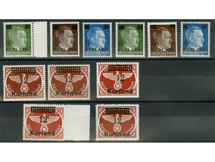 1945, 6-12 Pfg. inkl. aller Untertypen, postfrisch, tadellos, Fotoattest Brunel