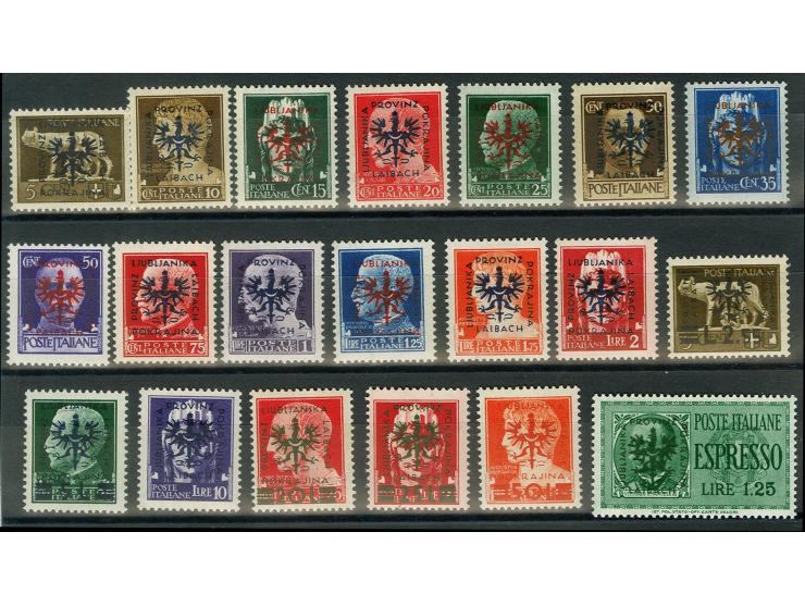 1944, Freimarken 5C-50 L., postfrisch, tadellos, sign. und Befund Brunel