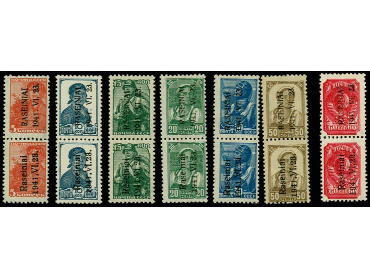 1941, 5-60 K. in senkrechten Typenpaaren II-I, postfrisch, tadellos, u.a. sign. Ekeiler