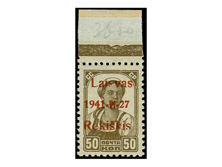 50 K. mit rotem Aufdruck in Type II mit Oberrand, postfrisch, tadellos, sign. Ing. Becker und Fotoattest Huylmans BPP