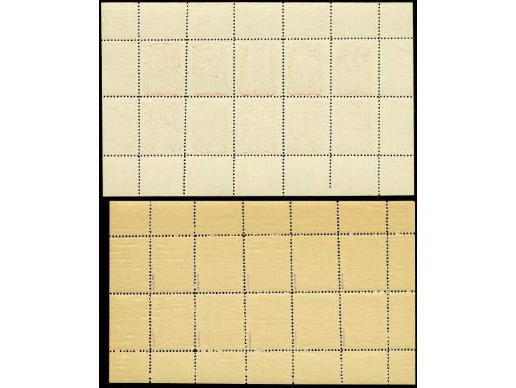 1941, Stadtwappen 20K. auf weißem bzw. holzhaltigem Papier, je im Kleinbogen, postfrisch, tadellos