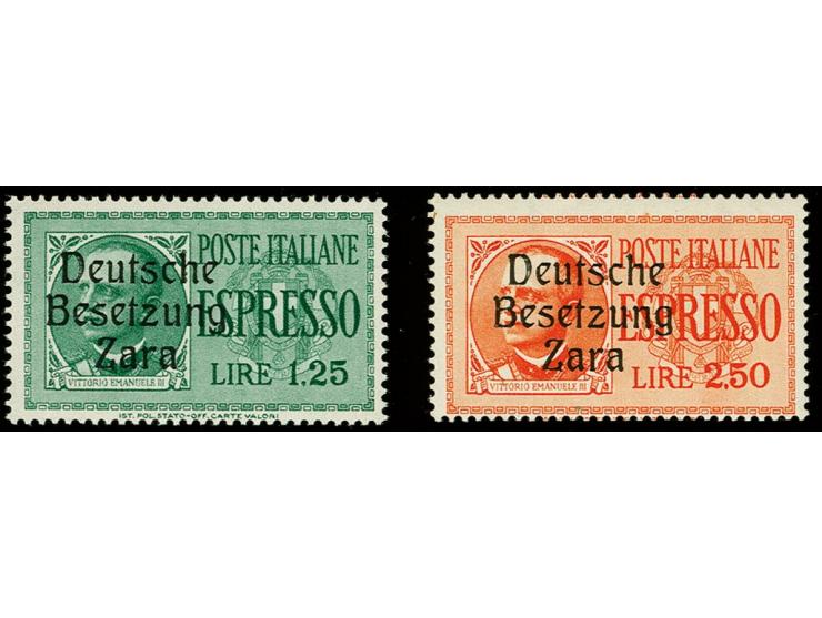 Eilmarken 1,25-2,50L., Aufdruck mit Z in Fremdtype, postfrisch, tadellos, u.a. sign. Ludin und Fotoattest Brunel