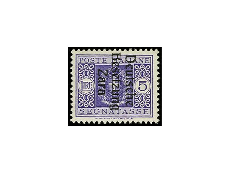 5L. mit Aufdruckfehler "oberer Bogen des B in Besetzung fehlt", postfrisch, tadellos, Auflage nur 10 Stück, sign. Raybaudi un