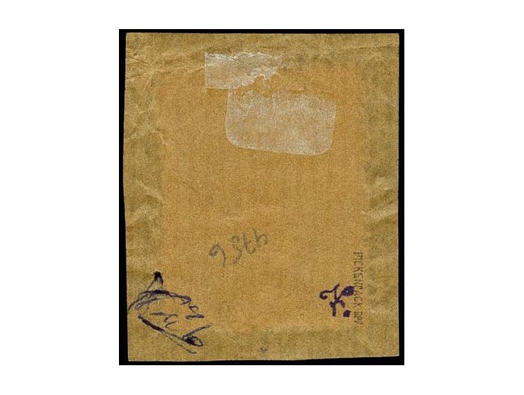 1943, Tunis-Zulassungsmarke auf dickem Papier mit violettem L2 "Bei der Feldpost eingeliefert" auf Briefstück, leichte Knitte