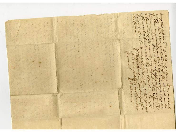 1631, Entire letter from Dublin via London and Holland to Luxemburg, on reverse small bishop mark, on front circle "PD", appl