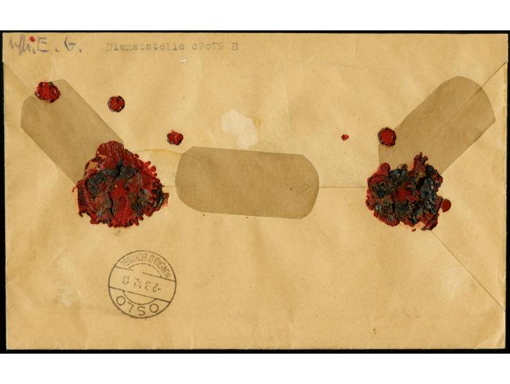 1942, Feldpost-Wertbrief mit Normstempel "a 612 17.2.42" und Feldpost-Wertzettel mit Kennummer-Stempel "612" sowie Briefstemp