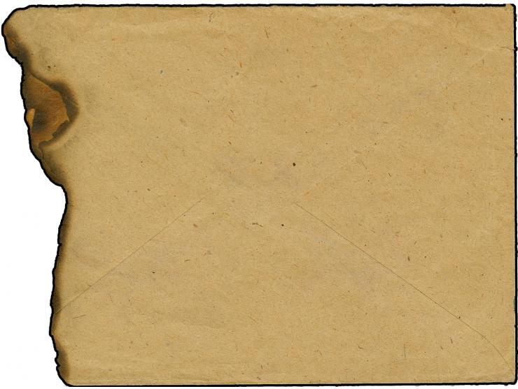 1943, "Durch Feindeinwirkung beschädigt", violetter L2 klar auf Luftpost-Feldpostbrief mit aptiertem Tagesstempel vom 19.1. n