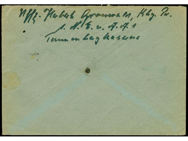 Festung Königsberg: 1945, Feldpostbrief mit Normstempel "f 10.2.45" und Briefstempel "Kdtr. der Befestigungen Ostpreußen" und