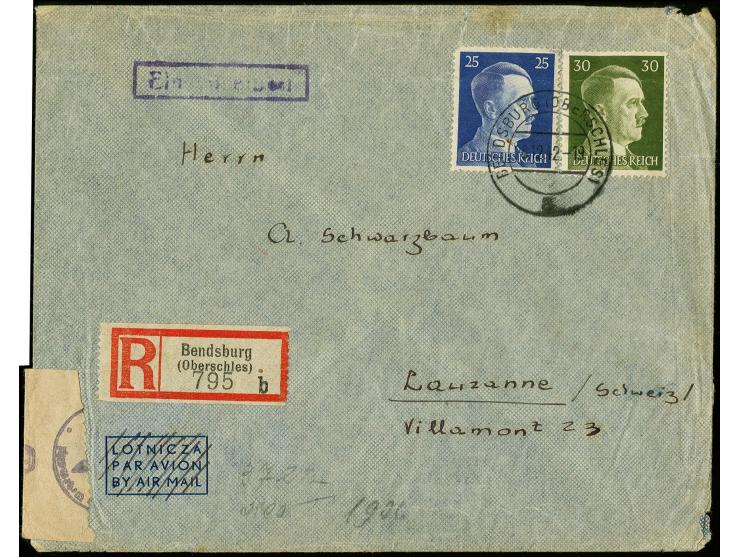 Ghetto Bendsburg: 1942, "Einlieferer: Aeltestenrat der Jüdischen Kultusgemeinde Bendsburg O/S Sammelstelle für Postsendungen"