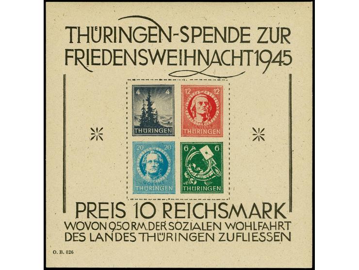 Weihnachtsblock auf gelblichgrauem gefaserten Papier, Type I, postfrisch, tadellos, Fotoattest Dr. Jasch BPP (Mi. 5.500,-)