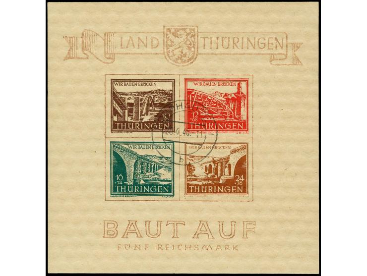 Brückenbau-Block, Type III, zentrisch gestempelt "NORDHAUSEN 20.4.46", tadellos, sign. Herbst BPP, Fotoattest Ströh BPP (Mi. 