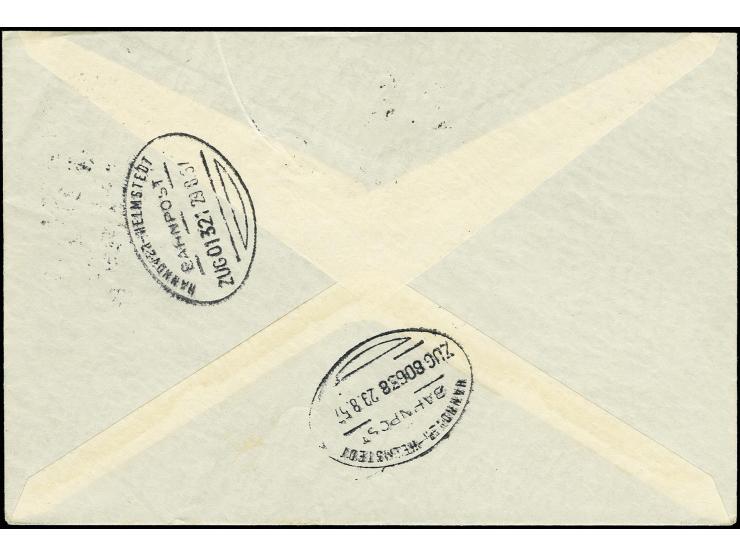1954, Bauten 70 Pfg., senkrechtes Randpaar mit HAN "153424.54 1" als portogerechte Frankatur auf Eilboten-Brief mit Landzuste