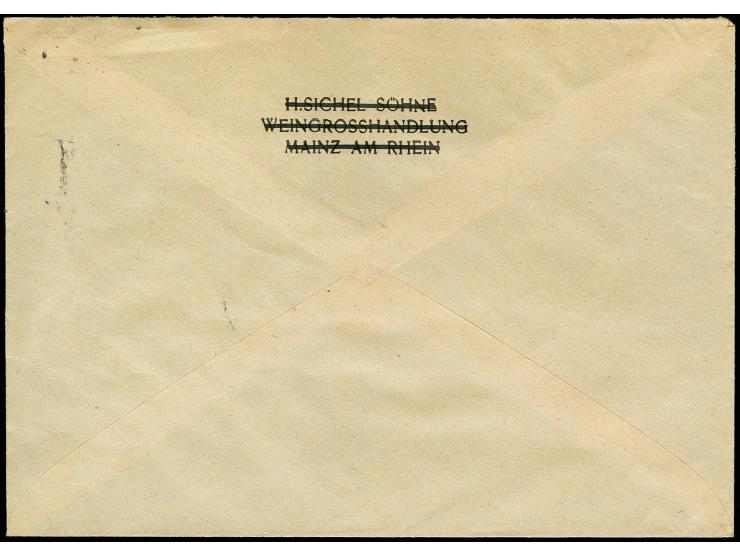 1951, Posthorn X+20+X mit linkem Rand mit Sonderstempel "BADEN-BADEN 12.8.52" auf portogerechtem Brief nach Wiesbaden, tadell