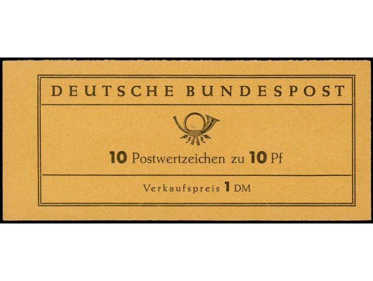 1960, Heus I, Versuchsheftchen mit Heftchenblatt mit roter Bogenlaufenummer, sauber gestempelt "DÜSSELDORF 28.12.64", unten m