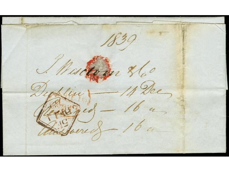 1840, Uniform 4 Pennypost: "4", Dublin handstruck marking clear on lettersheet with part of contents, dated "DUBLIN 14th Dec.