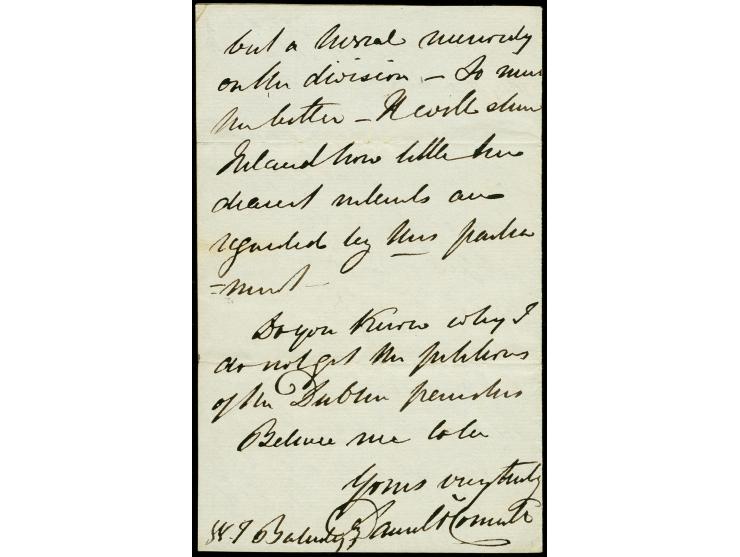 THE WAY TO INDIPENDENCE: Daniel O'Connel, entire letter (without envelope) in his own hand with signature