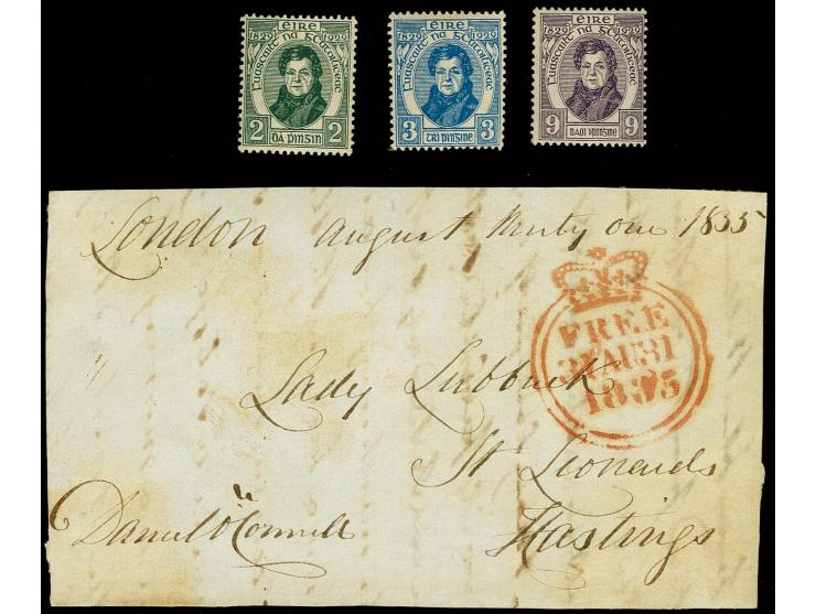 "Daniel O'Connell", signature on "Free" front from London to Hastings with crowned double circle date stamp