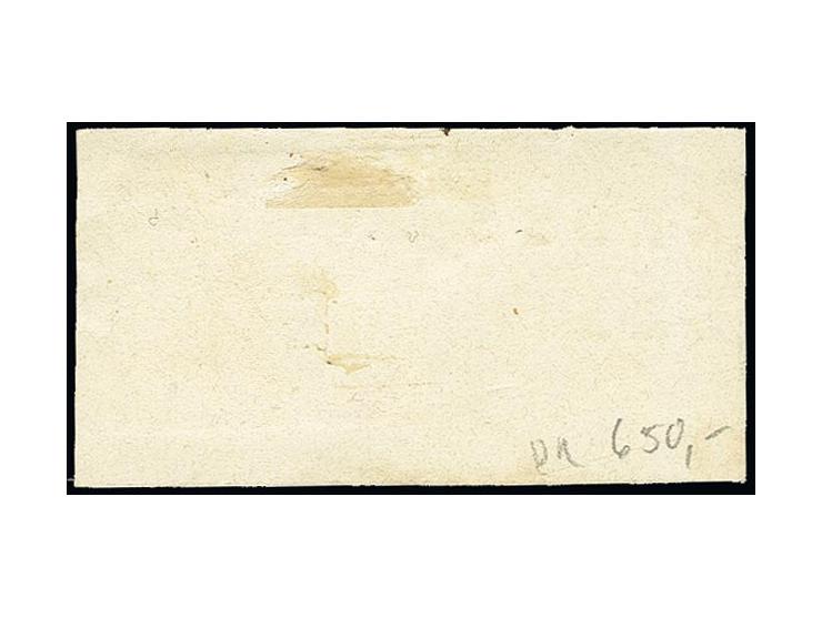 "GROSSENFEHN", sauber auf 1 Gutegroschen auf blau mit auf die Marke gesetztem handschriftlichem Datum "4/.." auf Briefstück, 
