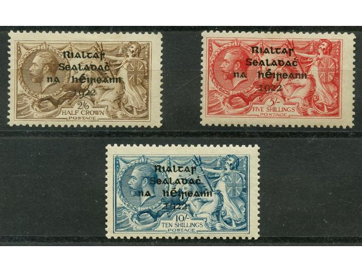 1922, 4-line overprint by Thom, 2/6-10 sh., unused with full original gum, very fine, 2/6 sh. signed R.F. Engel, certificate 