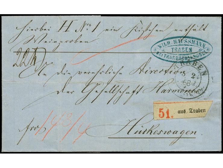 1866, 10  Silbergroschen rosa mit Teil des linken Bogenrandes, teils Scherentrennung, aber allseits breitrandig, zusammen mit