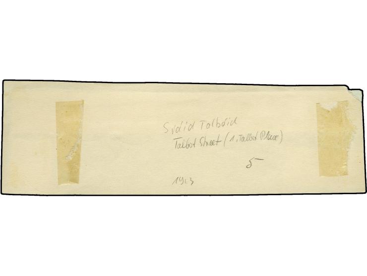 1923, Overprinted by Harrison for coil machines: ½ d. green, horizontal strip of 4 with large part of leader, with additional