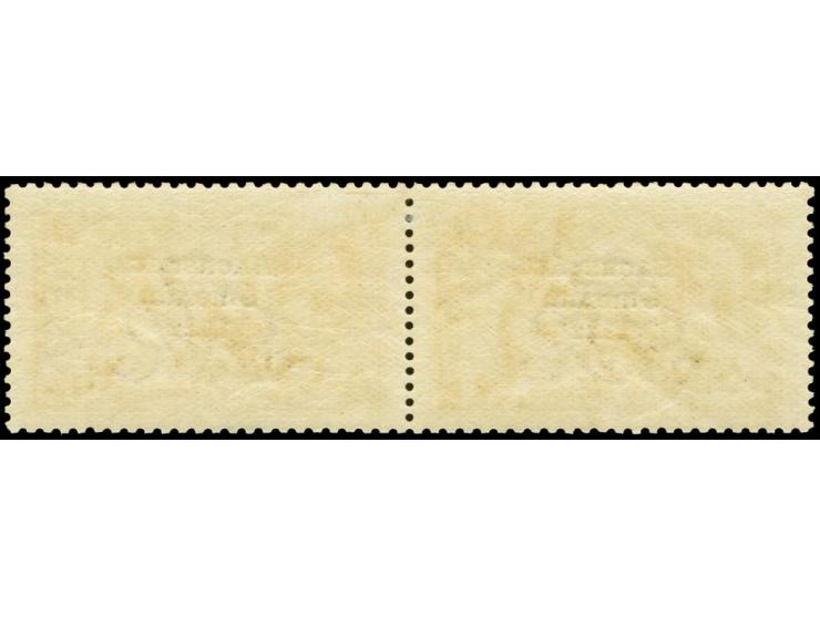 1922, Saorstát 2/6 s. as horizontal pair from row 3, the right stamp with overprint error "missing accent", unused, very fine