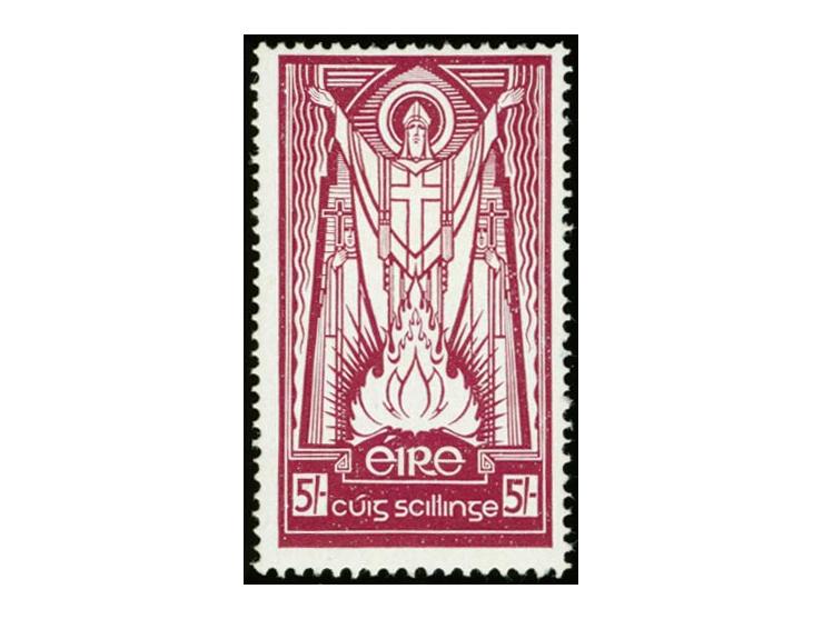 1942, St. Patrick 5s. lilac instead of brownish, unused, these stamps originate from an objected printing batch of 1945, some
