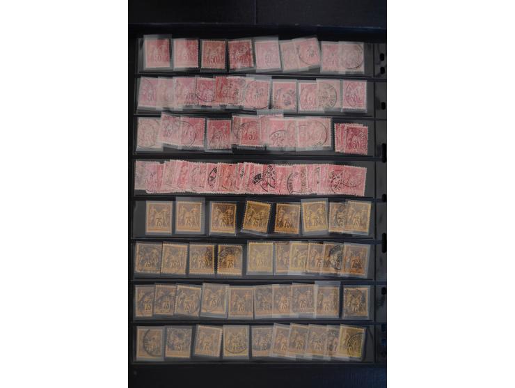 1849/1906, umfangreicher vorwiegend gestempelter Lagerbestand mit unzähligen guten Ausgaben, dabei Mi.-Nr. 1(15), 5(18), 7(20