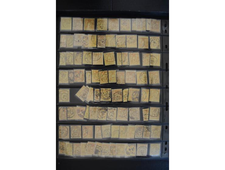 1849/1906, umfangreicher vorwiegend gestempelter Lagerbestand mit unzähligen guten Ausgaben, dabei Mi.-Nr. 1(15), 5(18), 7(20