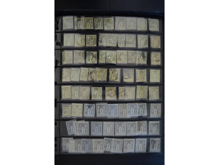 1849/1906, umfangreicher vorwiegend gestempelter Lagerbestand mit unzähligen guten Ausgaben, dabei Mi.-Nr. 1(15), 5(18), 7(20