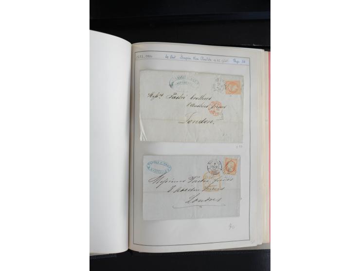 1853, Napoleon ungezähnt, sehr schöne ungebraucht/postfrische und gestempelte Sammlung mit über 40 Briefen, dabei Mi.-Nr. 10 