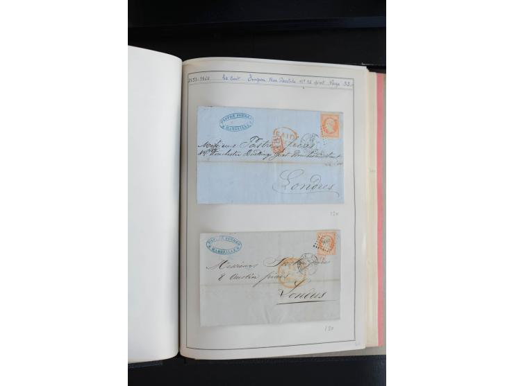 1853, Napoleon ungezähnt, sehr schöne ungebraucht/postfrische und gestempelte Sammlung mit über 40 Briefen, dabei Mi.-Nr. 10 
