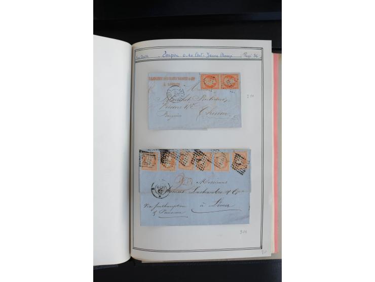 1853, Napoleon ungezähnt, sehr schöne ungebraucht/postfrische und gestempelte Sammlung mit über 40 Briefen, dabei Mi.-Nr. 10 