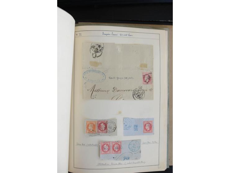1862/69, Napoleon mit Lorbeerkranz, sehr schöne ungebrauchte und gestempelte Sammlung mit über 20 Briefen, dabei 2 nach Brasi