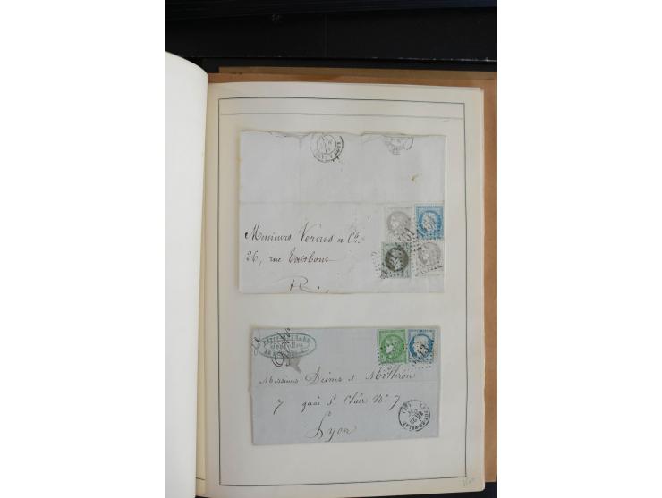 1870, Bordeaux, sehr schöne gestempelte Sammlung mit über 50  Briefen, dabei Mi.-Nr. 37(29), zwei Paare und ein 10er-Block, 3