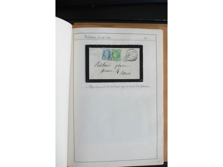 1870, Bordeaux, sehr schöne gestempelte Sammlung mit über 50  Briefen, dabei Mi.-Nr. 37(29), zwei Paare und ein 10er-Block, 3