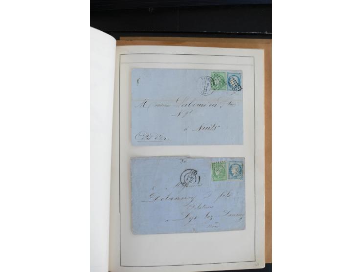 1870, Bordeaux, sehr schöne gestempelte Sammlung mit über 50  Briefen, dabei Mi.-Nr. 37(29), zwei Paare und ein 10er-Block, 3