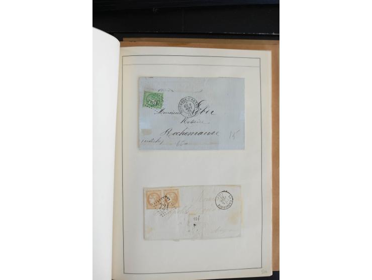 1870, Bordeaux, sehr schöne gestempelte Sammlung mit über 50  Briefen, dabei Mi.-Nr. 37(29), zwei Paare und ein 10er-Block, 3