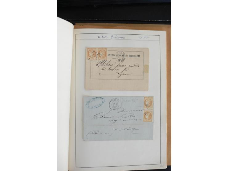 1870, Bordeaux, sehr schöne gestempelte Sammlung mit über 50  Briefen, dabei Mi.-Nr. 37(29), zwei Paare und ein 10er-Block, 3