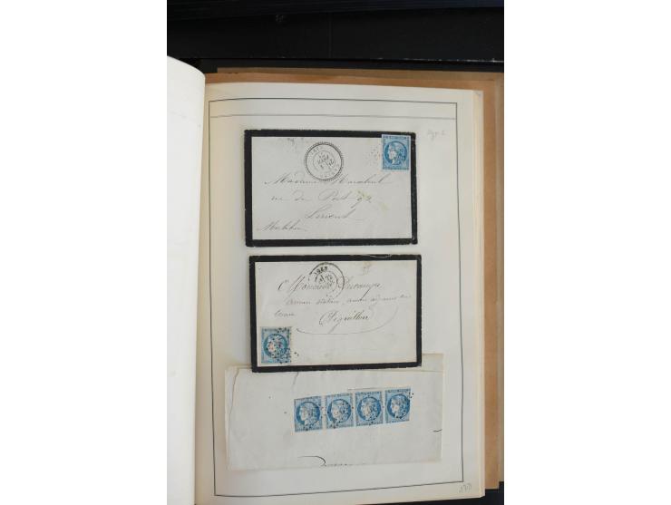 1870, Bordeaux, sehr schöne gestempelte Sammlung mit über 50  Briefen, dabei Mi.-Nr. 37(29), zwei Paare und ein 10er-Block, 3