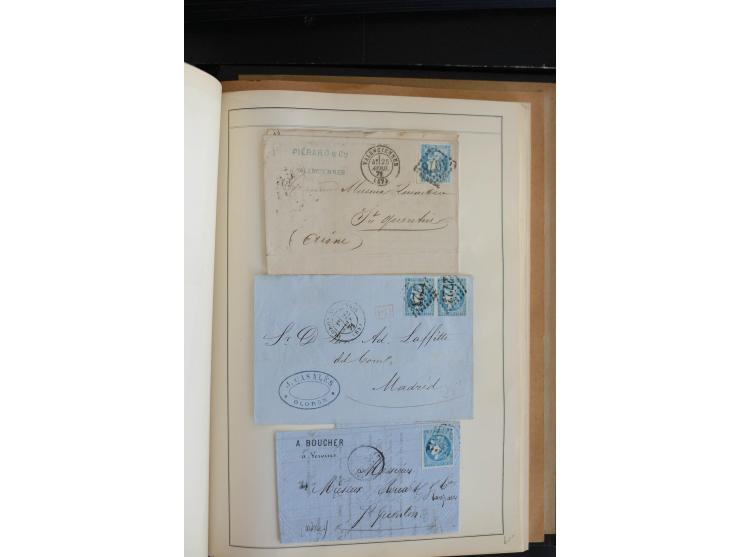 1870, Bordeaux, sehr schöne gestempelte Sammlung mit über 50  Briefen, dabei Mi.-Nr. 37(29), zwei Paare und ein 10er-Block, 3