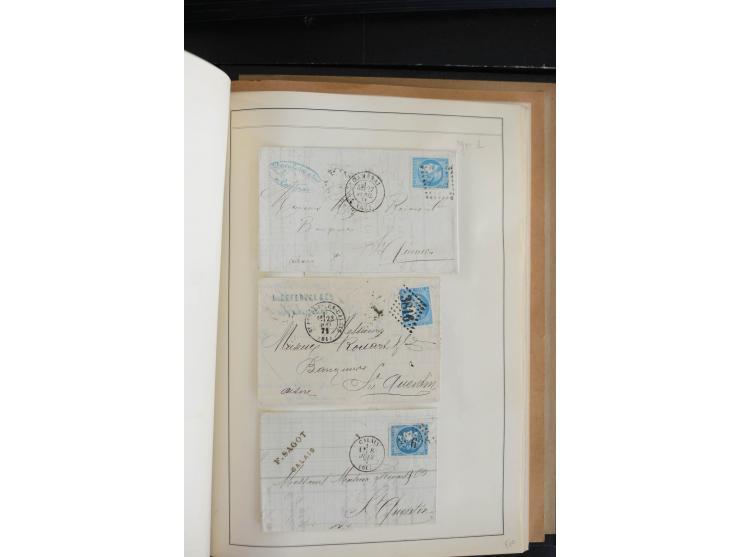 1870, Bordeaux, sehr schöne gestempelte Sammlung mit über 50  Briefen, dabei Mi.-Nr. 37(29), zwei Paare und ein 10er-Block, 3