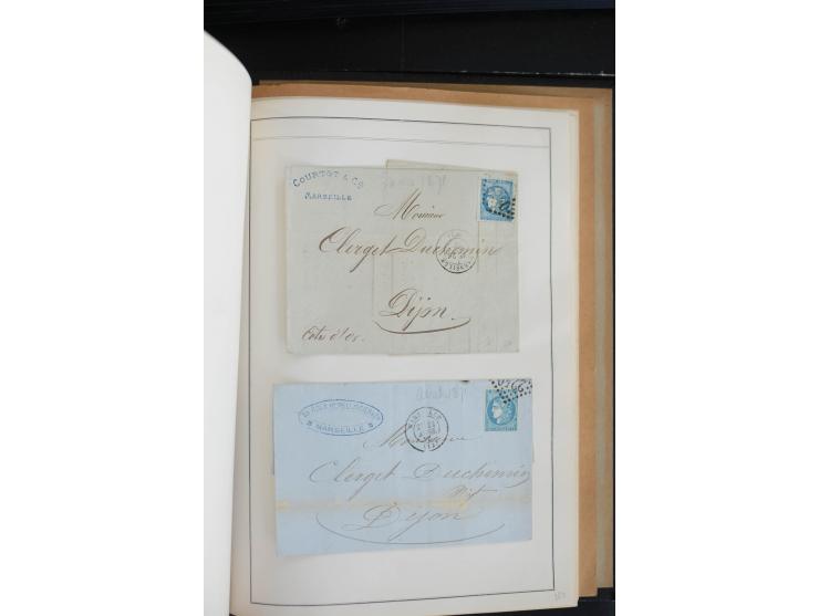 1870, Bordeaux, sehr schöne gestempelte Sammlung mit über 50  Briefen, dabei Mi.-Nr. 37(29), zwei Paare und ein 10er-Block, 3