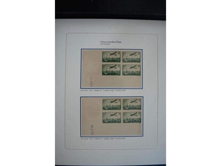 1927/87, Sammlung der Flugpost-Ausgaben mit vielen Eckrand-4er-Blocks mit Druckdaten, einigen Probedrucken etc., dabei u.a. M