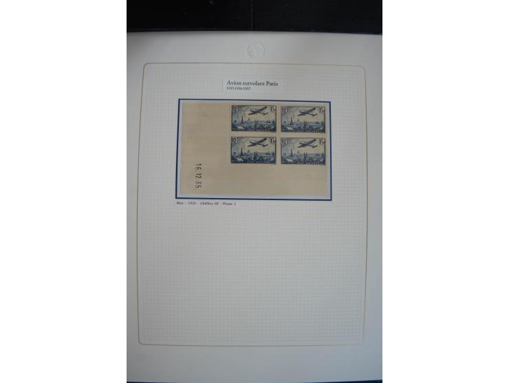1927/87, Sammlung der Flugpost-Ausgaben mit vielen Eckrand-4er-Blocks mit Druckdaten, einigen Probedrucken etc., dabei u.a. M