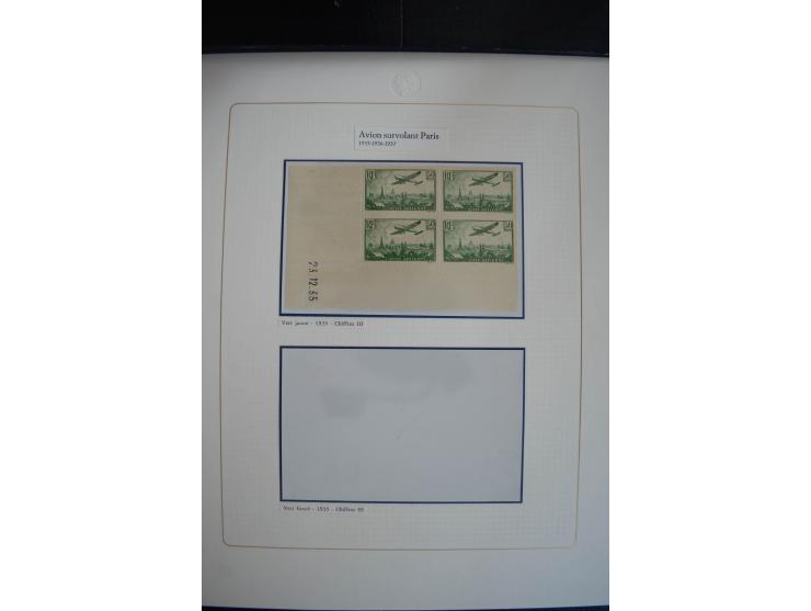 1927/87, Sammlung der Flugpost-Ausgaben mit vielen Eckrand-4er-Blocks mit Druckdaten, einigen Probedrucken etc., dabei u.a. M