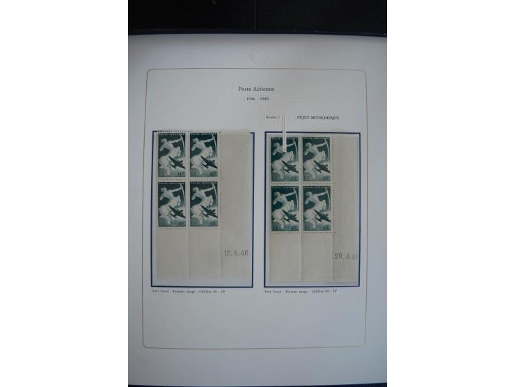 1927/87, Sammlung der Flugpost-Ausgaben mit vielen Eckrand-4er-Blocks mit Druckdaten, einigen Probedrucken etc., dabei u.a. M