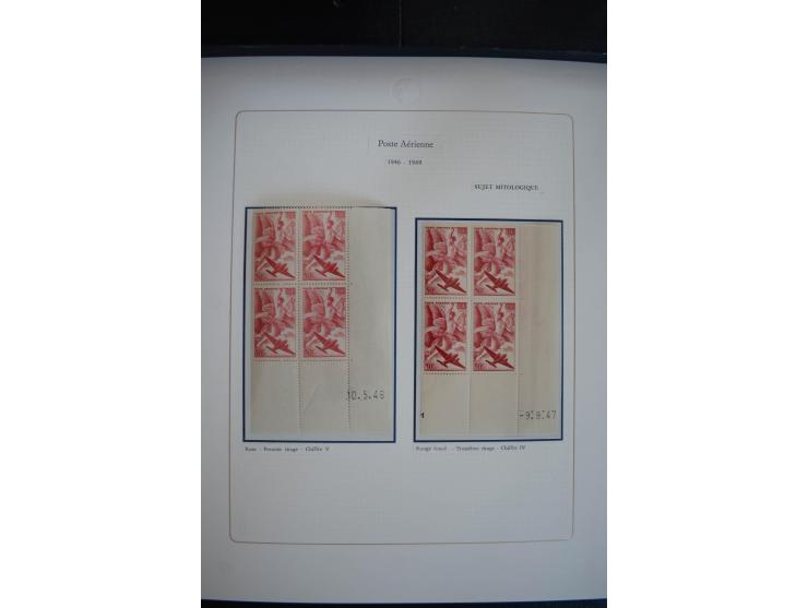 1927/87, Sammlung der Flugpost-Ausgaben mit vielen Eckrand-4er-Blocks mit Druckdaten, einigen Probedrucken etc., dabei u.a. M