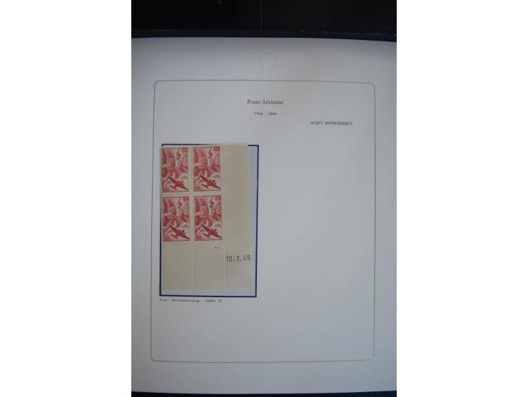 1927/87, Sammlung der Flugpost-Ausgaben mit vielen Eckrand-4er-Blocks mit Druckdaten, einigen Probedrucken etc., dabei u.a. M